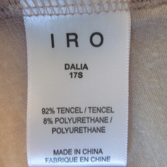 IRO Women's DALIA RUFFLED Sides TEE Blouse Beige Size M - Picture 9 of 9